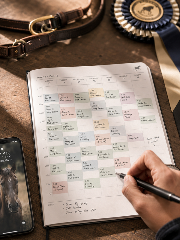 Training calendar and booking overview
