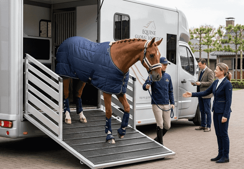 KWPN showjumper being transported safely