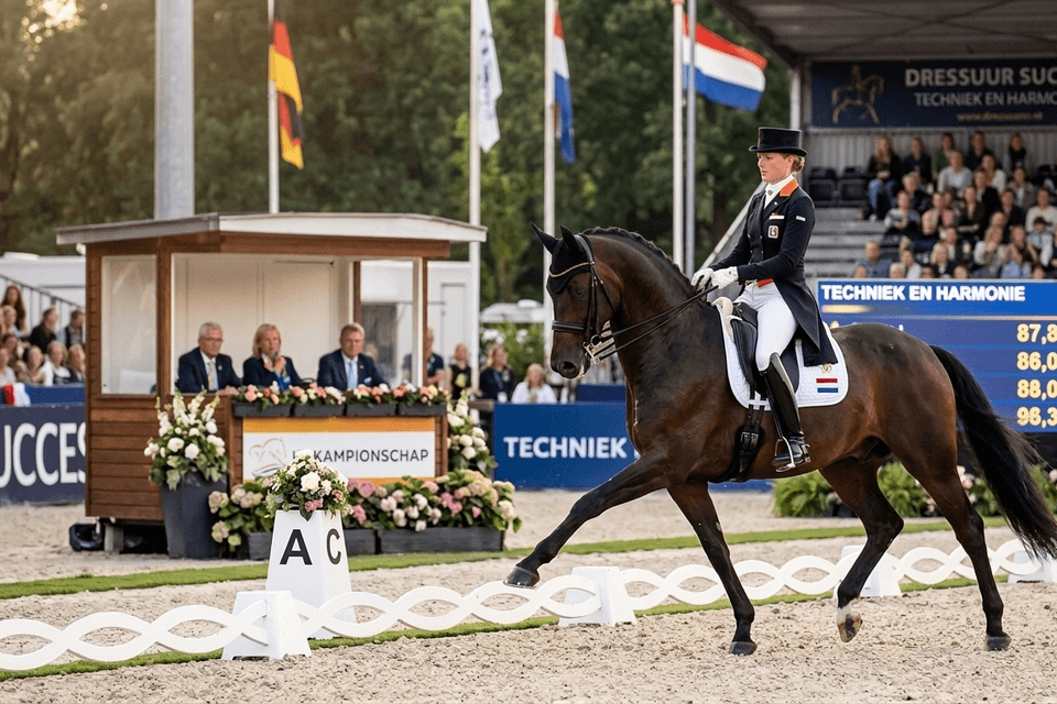 Paardenwedstrijd in Nederland