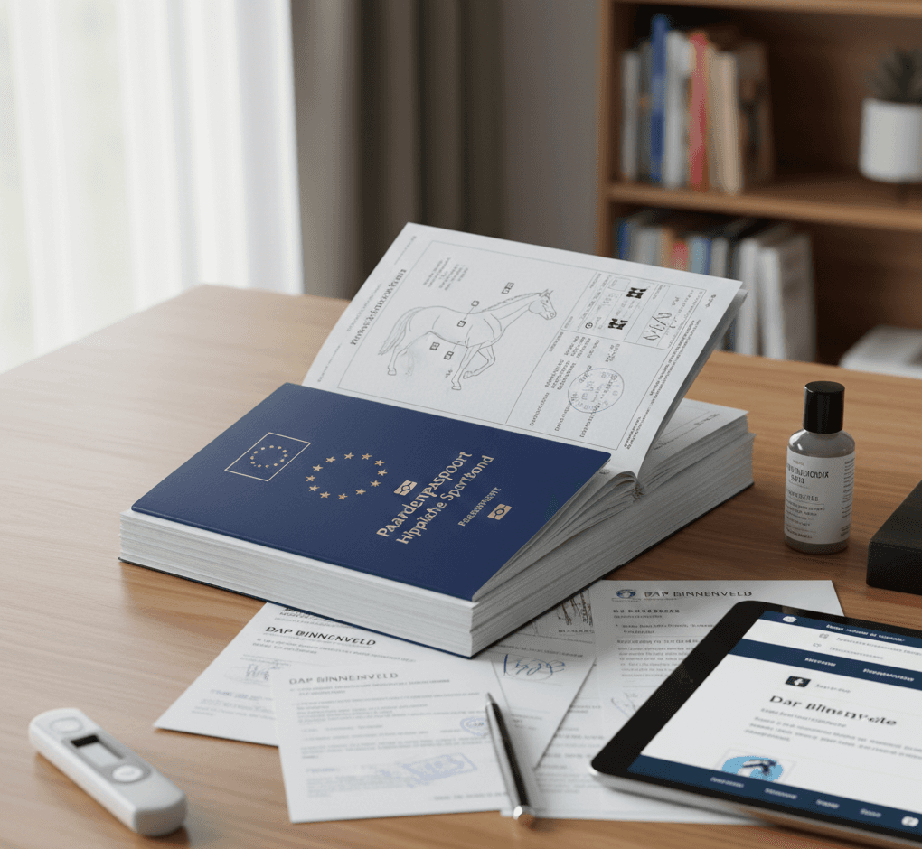 Horse passport and veterinary documents for selling