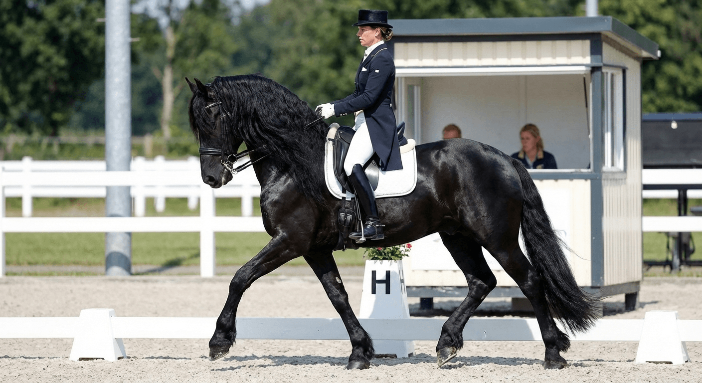majestic black Friesian horse